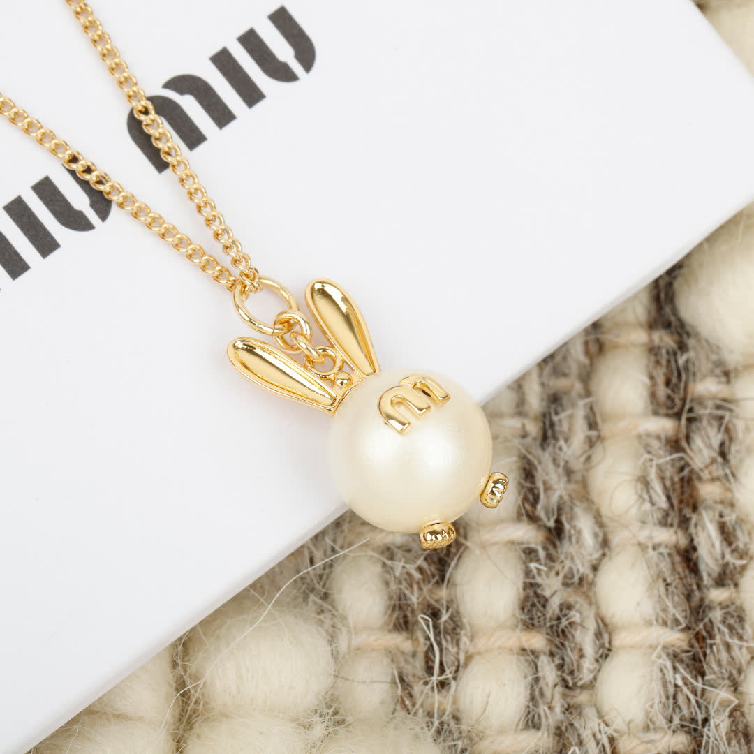 Miu Miu Pearl Pendant Necklace